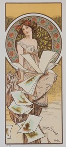 Calendário Champenois, ca 1897. de Alphonse Mucha