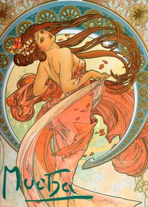 Dança Da série As Artes, 1898 de Alphonse Mucha