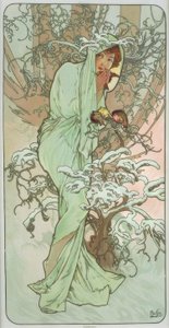 inverno de Alphonse Mucha