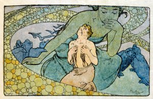 Ilustração de Alphonse Mucha de "Clio" uma obra do autor francês Anatole France. 1900. Mucha (1860 1939). foi pintor de "Art Nouveau checo". de Alphonse Mucha