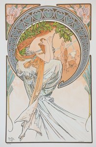 La Poesia Da série As Artes, 1898. de Alphonse Mucha