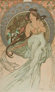 Música das artes, 1898 de Alphonse Mucha