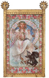 Retrato de Josephine Crane-Bradley como Slavia de Alphonse Mucha