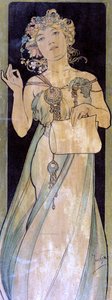 Retrato de uma mulher, c1900-1939 de Alphonse Mucha