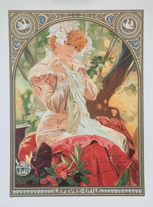 Cartaz para Lefèvre-Utile. Sarah Bernhardt no papel de Melissinde em La Princesse Lointaine.