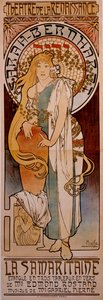 Cartaz da peça "La Samaritaine" de Edmond Rostand interpretada por Henriette Rosine Bernard dit Sarah Bernhardt (1844-1923) em 1897 no Theatre de la Renaissance. Desenho de Alphonse Mucha (1860-1939) 1897 de Alphonse Mucha