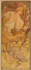 Primavera da Série Les Saisons, c. 1900. de Alphonse Mucha