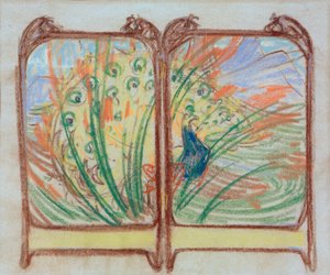 Estudo para uma tela de parede de Alphonse Mucha