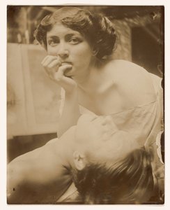Estudo para um painel decorativo, 1908 (impressão em gelatina prateada) de Alphonse Mucha