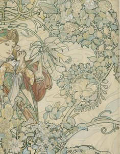 Design têxtil de Alphonse Mucha