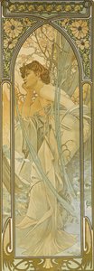 Os Tempos do Dia: Sonho da noite de Alphonse Mucha
