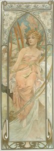 Horários do dia: Morning Awakening de Alphonse Mucha