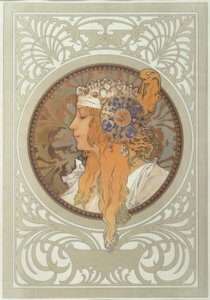 Cabeça bizantina: Loira de Alphonse Mucha