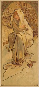 Inverno da série Les Saisons, c. 1900. de Alphonse Mucha