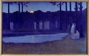Simbolismo: "Chants de nuit" Pintura de Alphonse Osbert (1857-1939) 1896 Sol. 0,77x1,24 m Paris, musee d
