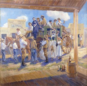 Governador Burnett Entrega da Carta de Estado a São José, Califórnia, c.1925 (petróleo sobre tela)