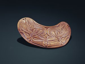 Elks cabeça placa de sela, Altai nômade, 5º-4º século aC (chifre)