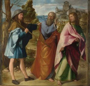O caminho para Emaús. Por volta de 1516-17 de Altobello Melone