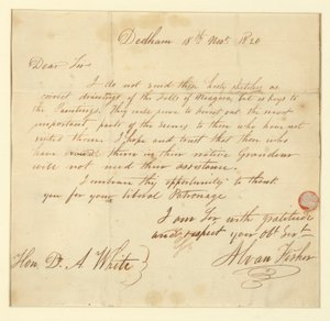 Carta do Artista para o Sr. D.A. White de Alvan Fisher