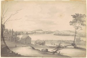 Estudo para "Vista de Springfield no rio Connecticut" de Alvan T. Fisher