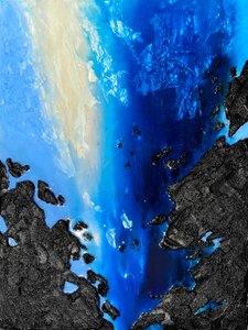 Abstrato Costeiro Azul Profundo de Alyson Storms