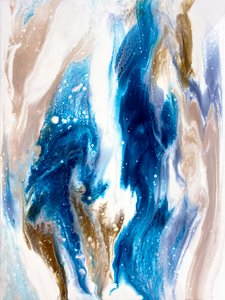 Fluido Dinâmico Azul e Dourado
