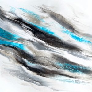 Abstrato em azul-petróleo fluido de Alyson Storms