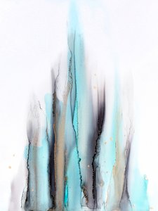 Linhas fluidas em azul-petróleo e dourado de Alyson Storms