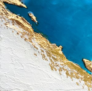 Mapa em relevo da Costa Dourada de Alyson Storms