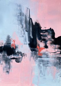 Abstrato moderno rosa e azul
