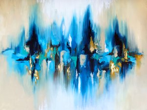 Reflexo azul vibrante