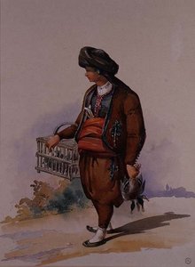 Um Vendedor de Pato, c.1855 de Amadeo Preziosi