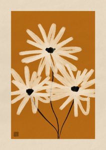 Flores de margarida em tons terrosos de Amaze Atelier