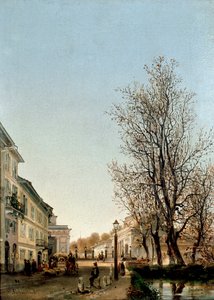 Vista da área de Porta Venezia, Milão (pintura, c.1850) de Ambrogio Fermini