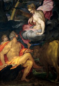 Júpiter, Juno e Io, de Ambrogio Figino, óleo sobre tela, 211x145 cm