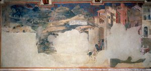 Alegoria de Mau Governo, detalhe da Sala della Pace no Palazzo Pubblico, Siena de Ambrogio Lorenzetti