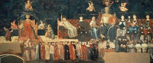 Alegoria de Bom Governo, detalhe da Alegoria e efeitos de bom e mau governo na cidade e no campo