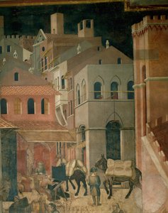 Edifícios da cidade (pintura mural) de Ambrogio Lorenzetti