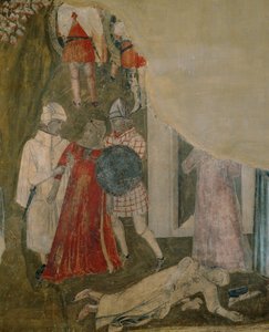 Cidadãos atacados por ladrões (pintura mural) de Ambrogio Lorenzetti