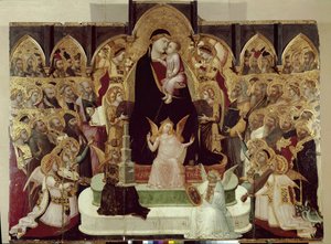Maesta di Massa Marittima (Virgem em majestade) (tempera e ouro no painel, c.1335) de Ambrogio Lorenzetti