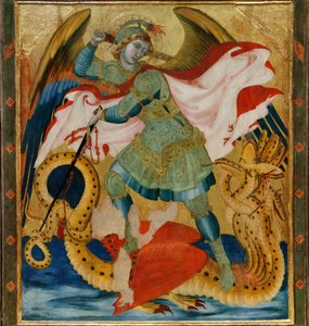 São Miguel Arcanjo matando o dragão entre os santos Bento e Bartolomeu (têmpera sobre painel)