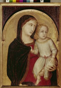 Virgem e Criança (tempera e folha de ouro sobre madeira, c. 1335) de Ambrogio Lorenzetti