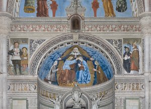 Coroação da Virgem Maria com Deus e o Espírito Santo entre Francesco e Ludovico Sforza, 1500-1522