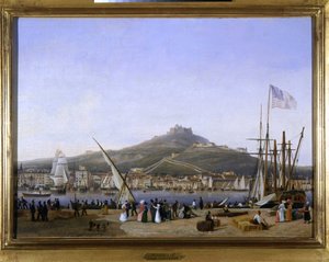 Porto de Marselha por Louis Garneray, sd. cerca de 1820, Óleo sobre tela, H. 0,330; L. 0,460. CCIP Coll.