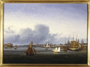 The Port of Calais by Louis Garneray, sd. circa 1820, Oil on canvas, H. 0,330; L. 0,460. CCIP Coll. de Ambroise Louis Garneray