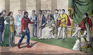 Charles IX (1550-74) é informado pela Dieta que seu irmão Henri d