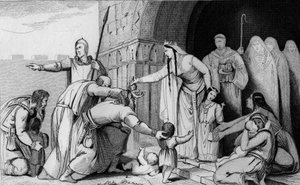 Rainha Bathild 626 ou 627 a 680 dá dinheiro aos pobres - Batilde (ou Bathilde, esposa de Clóvis II) suprime um tributo que os gauleses pagavam por cabeça, pequenos e grandes, descobrindo que alguns pais demasiado pobres para pagar deixam morrer os seus nov de Ambroise Tardieu