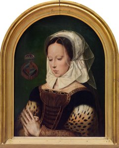Mulher na Oração (óleo sobre painel) de Ambrosius (after) Benson