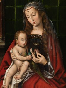 Detalhe de Madonna (óleo sobre painel)