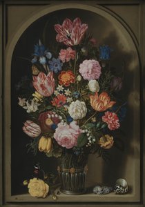 Buquê de flores em um nicho de pedra de Ambrosius the Elder Bosschaert